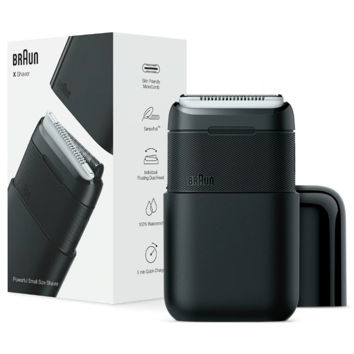 Braun 百靈 M1012 Mini 迷你乾濕兩用電鬚刨 (黑色)